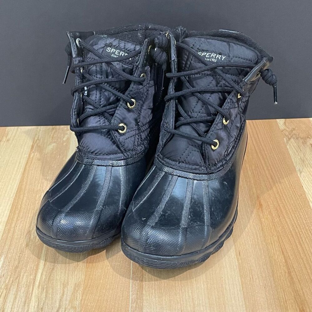 Sperry Black Rubber Duck Boots
